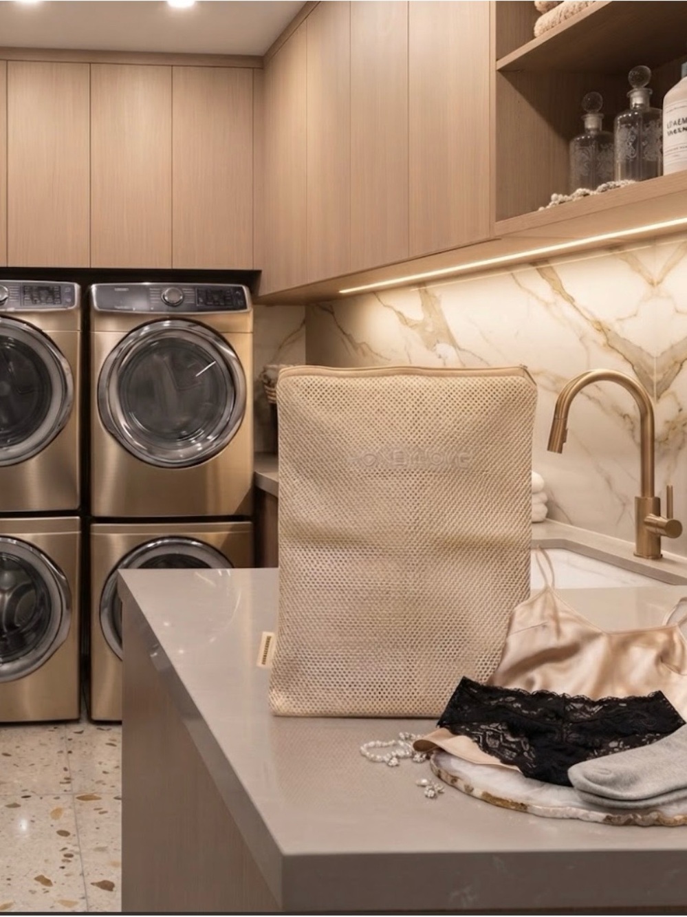 Honeylove Beige Mesh Laundry Bag for Delicates